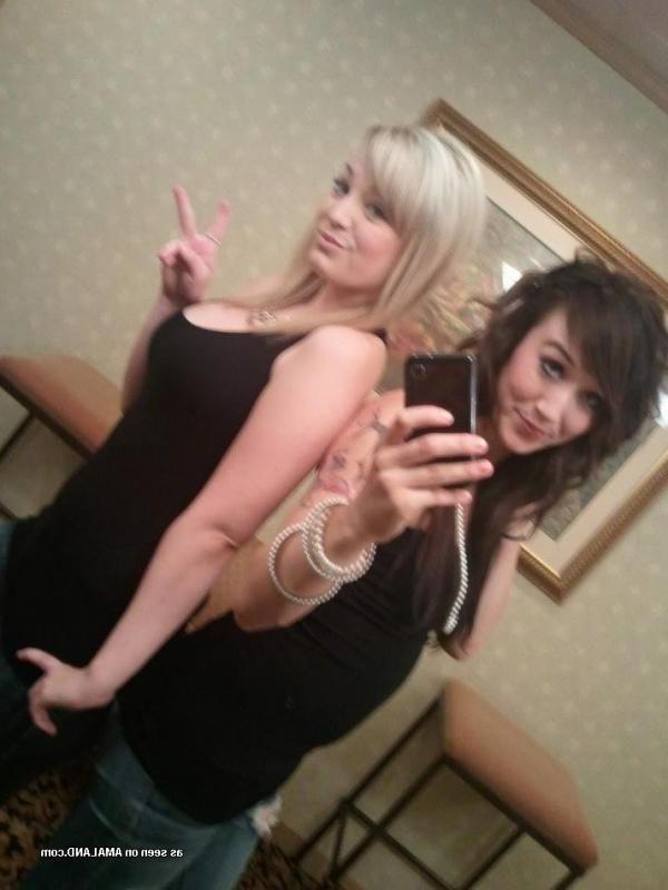 14P Camwhoring lesbian BFFs posing slutty at home