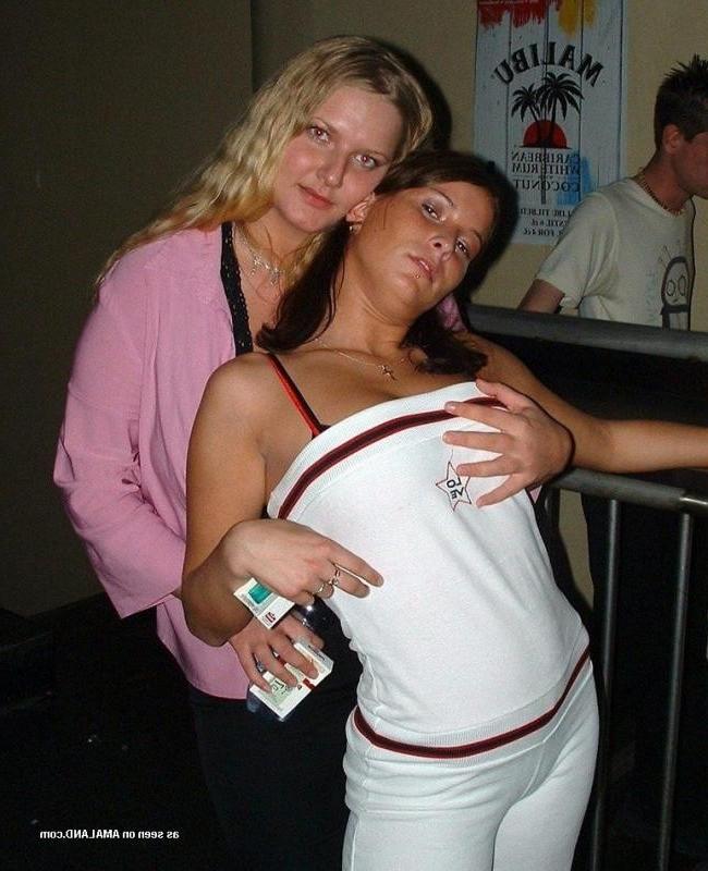 14P Hot naughty lesbian lovers grabbing each other's tits