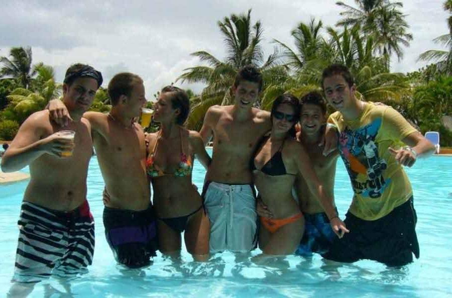 15P Picture selection of naughty amateur bikini lesbos getting wild outdoors 