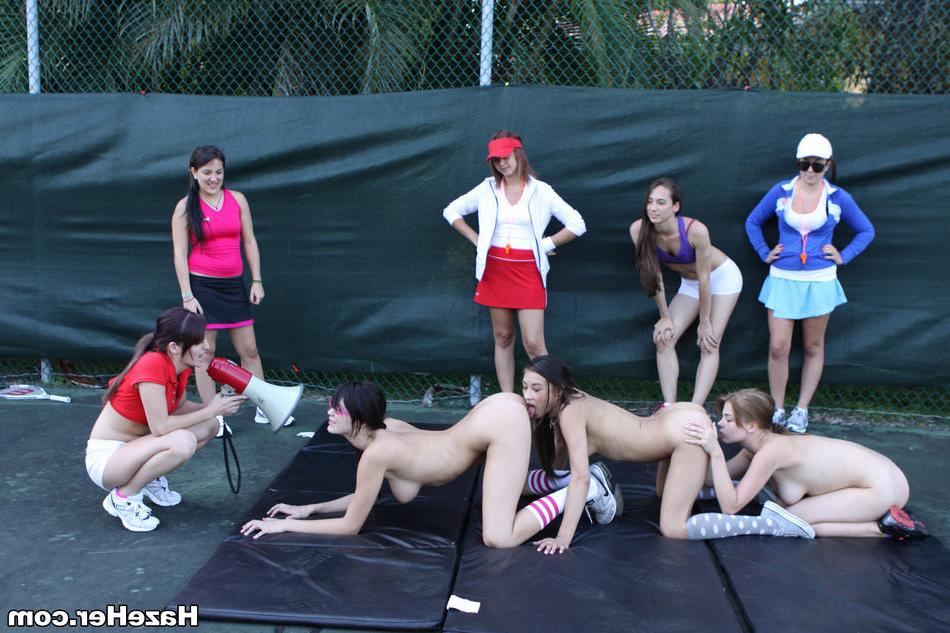 15P Amateur college teens in forced lesbian threesome for sorority