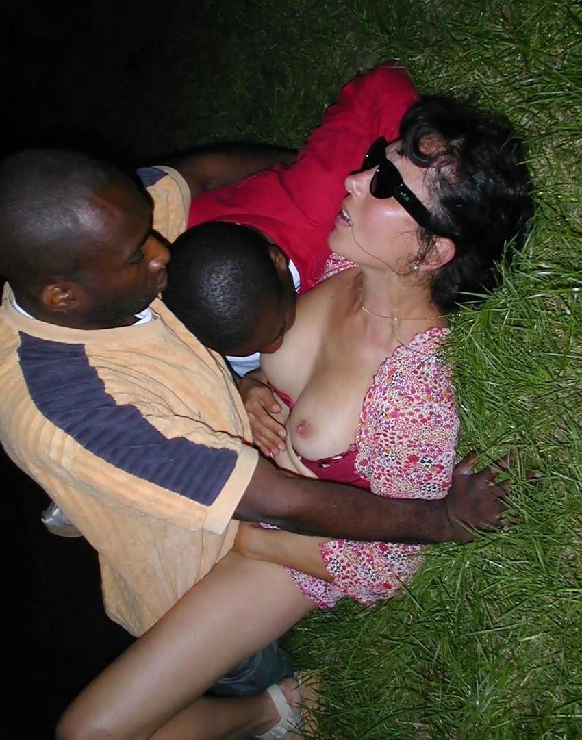 15P Brunette wife enjoying a big black rod in interracial action