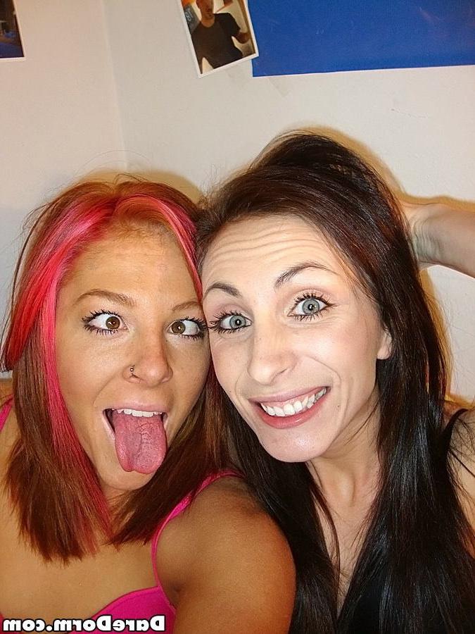 15P Drunk lesbian freshmen college GFs strip and kiss in dorm room