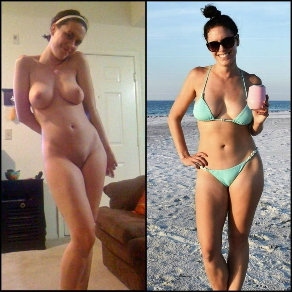 25P Sexy amateur sluts on off dressed undressed before after