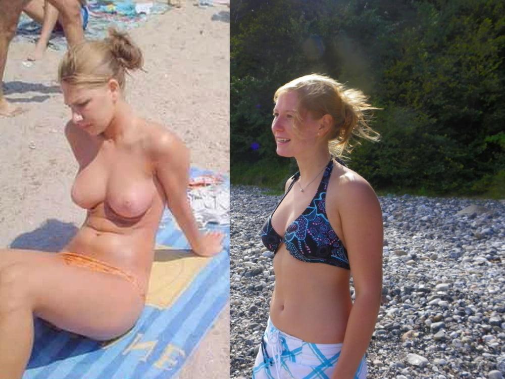 25P Sexy amateur sluts on off dressed undressed before after