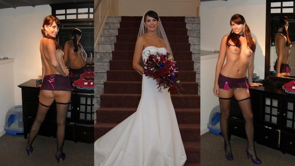 25P Hot amateur brides exposed dressed undressed on off
