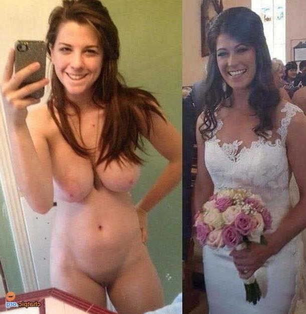 25P Hot amateur brides exposed dressed undressed on off