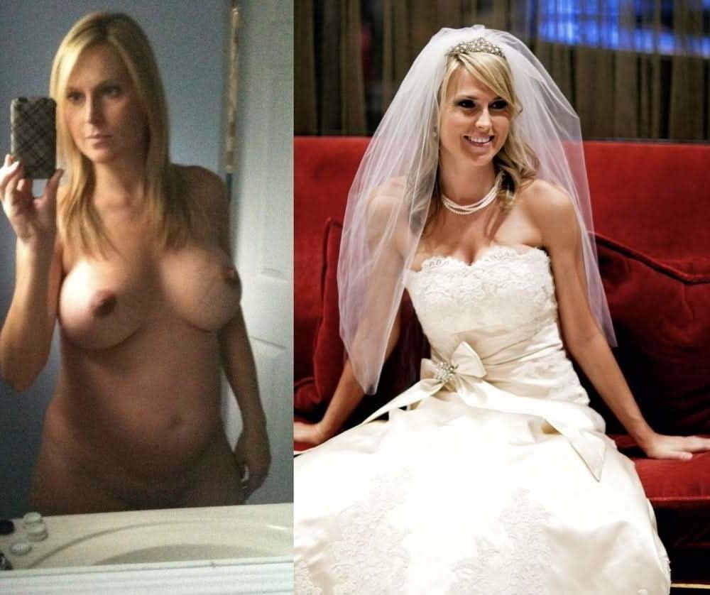 25P Hot amateur brides exposed dressed undressed on off