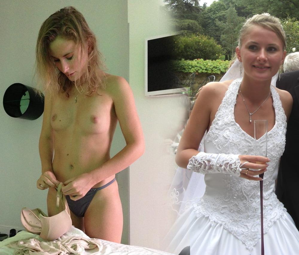 25P Hot amateur brides exposed dressed undressed on off