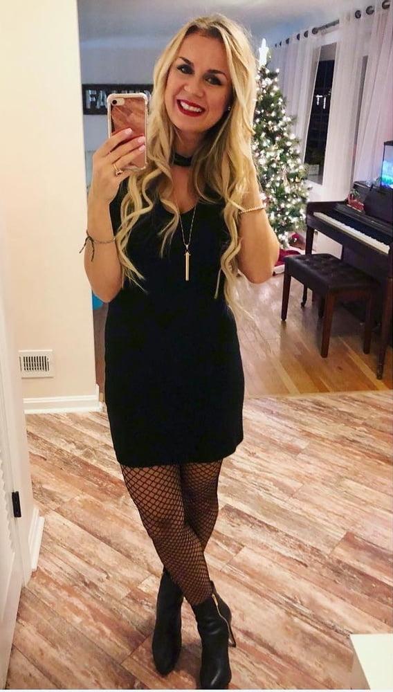 25P Hot amateur mom Jill in short dress and knee boots