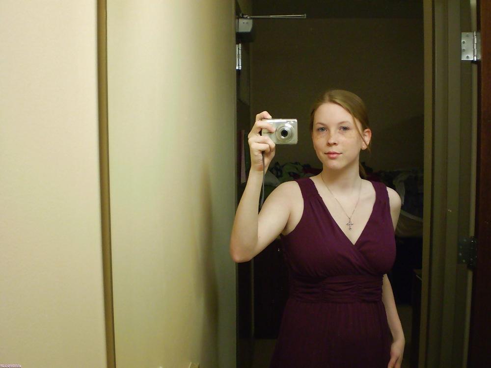 4P Freckled Busty Amateur Teen Self Shooting