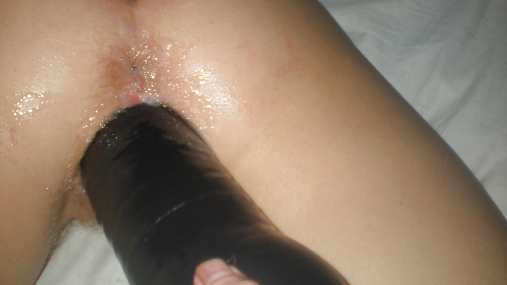 19P Giant Inflatable Dildo Gaping Hot Wife's Pussy 