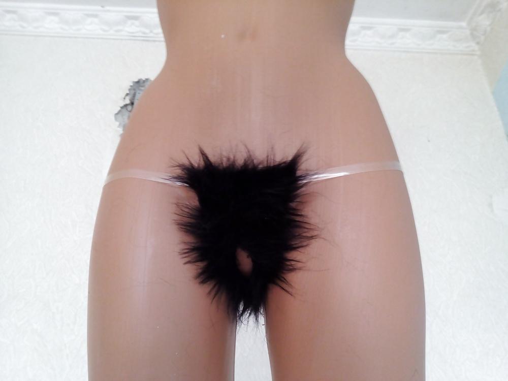 16P Hairy pussy-Wig.Panties with hole.