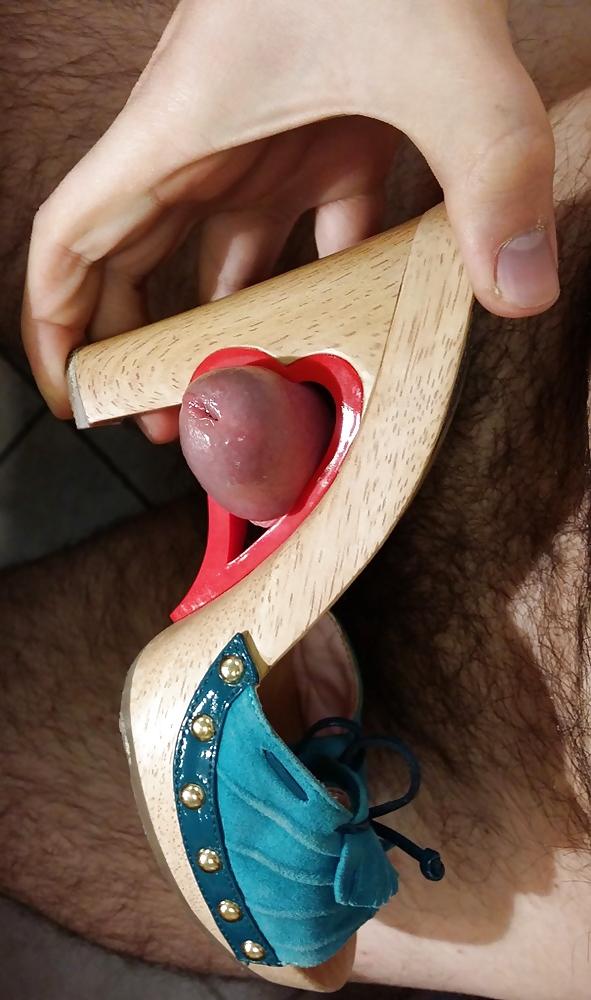 6P Fuck and cum NOT my mother wedge sandals with LOVE hole