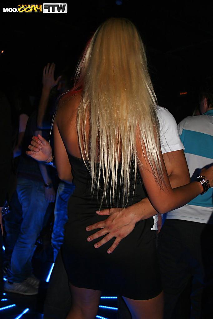 16P Pretty amateur teen blonde having fun with her friends at the party