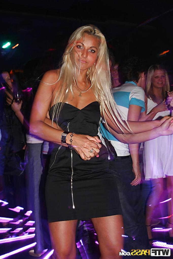 16P Pretty amateur teen blonde having fun with her friends at the party