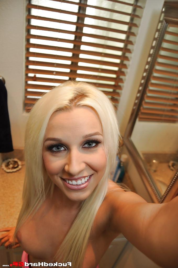 16P Seductive amateur teen blonde uncovering her petite tits and sexy ass