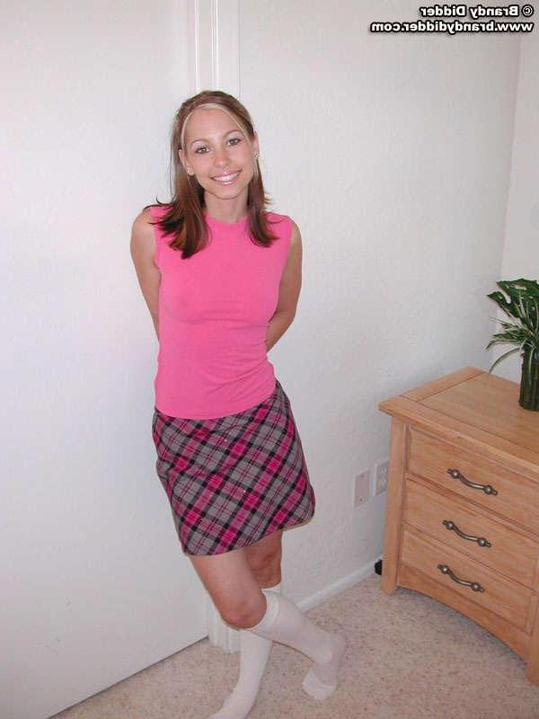 15P Schoolgirl Brandy shows you her perky boobs