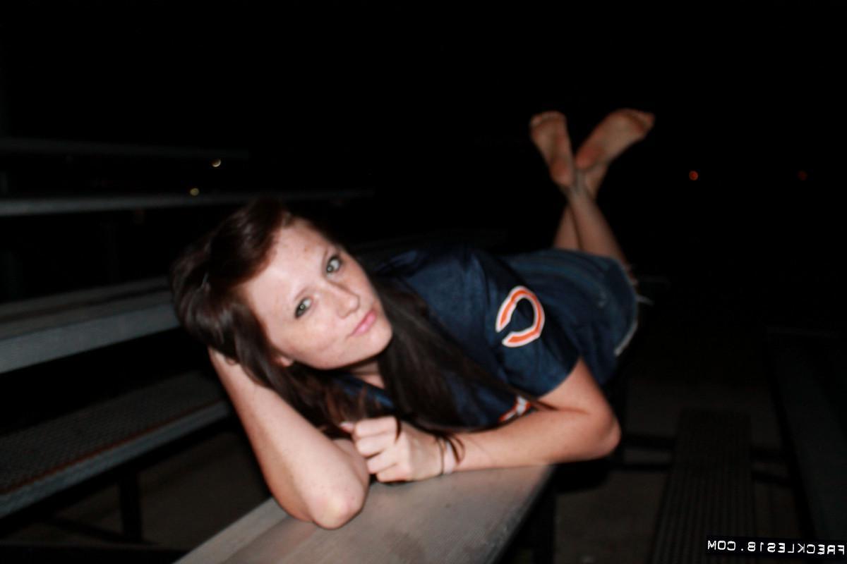 12P Sexy amateur teen Freckles 18 sends her love to her favourite team