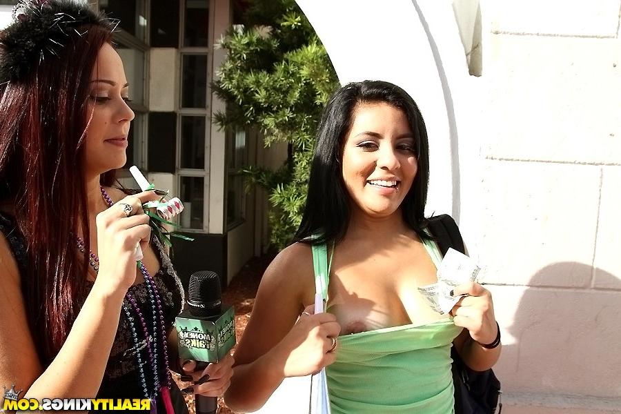 16P Frisky latina shows off her boobies with pierced nipples for some extra cash