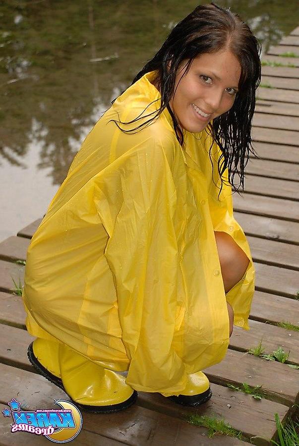 20P Pictures of teen Karen Dreams trying to stay dry