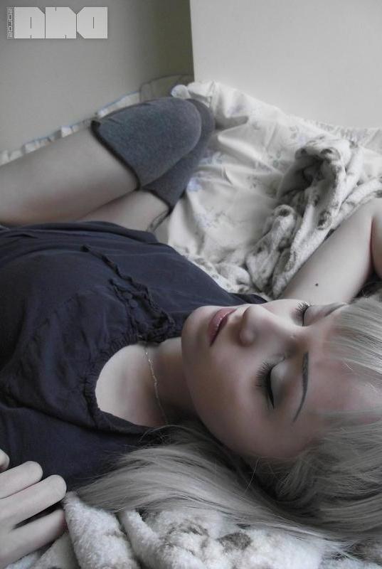 15P Blonde teen Lovisa Grey exposes her perky boobs in bed