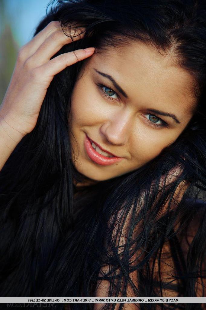 18P Beautiful brunette Macy B displays her perfect body outside in "Haberi"