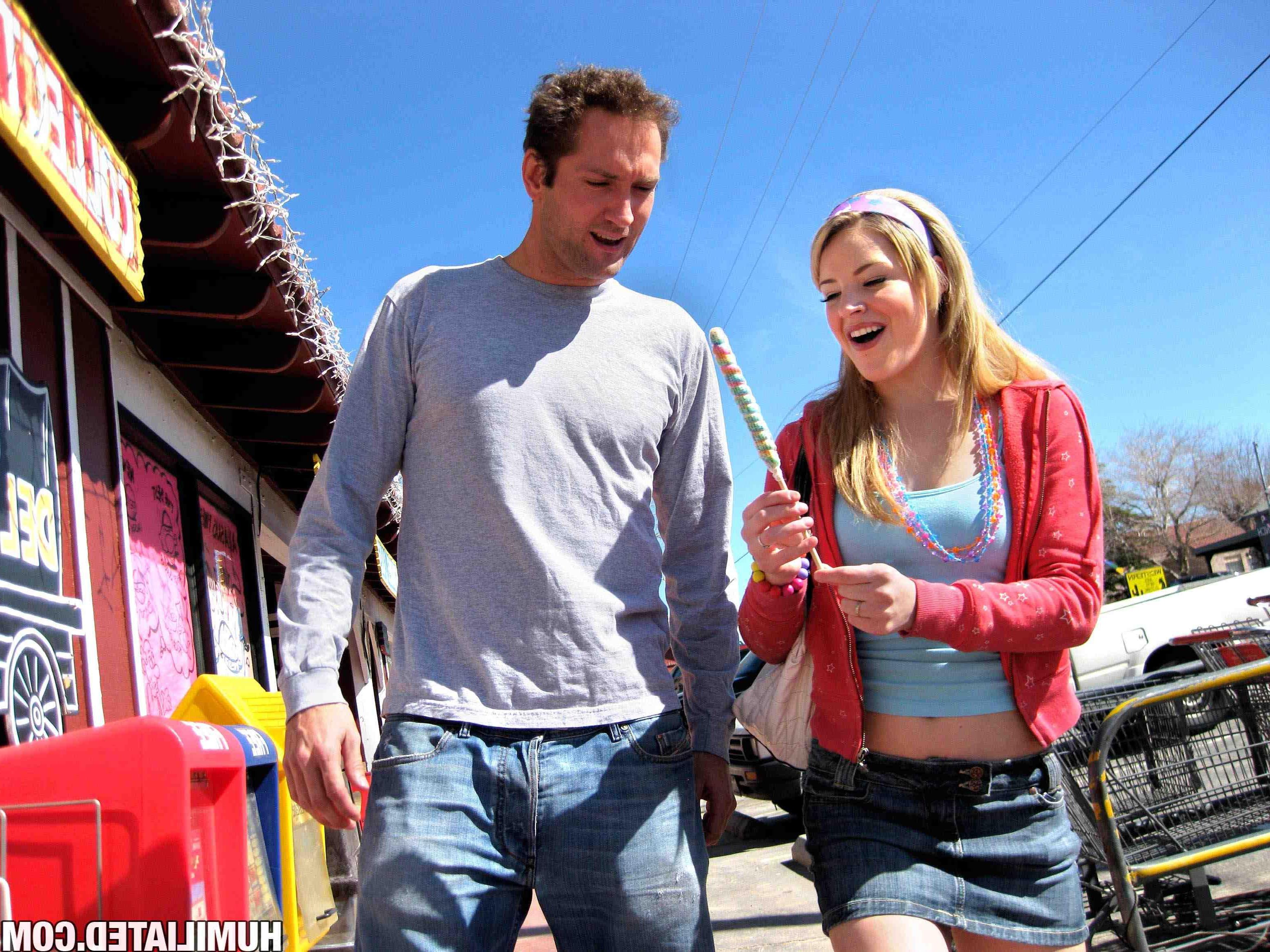 16P Teen hottie Ally Ann gets convinced into bondage and hardcore fucking at a candy store
