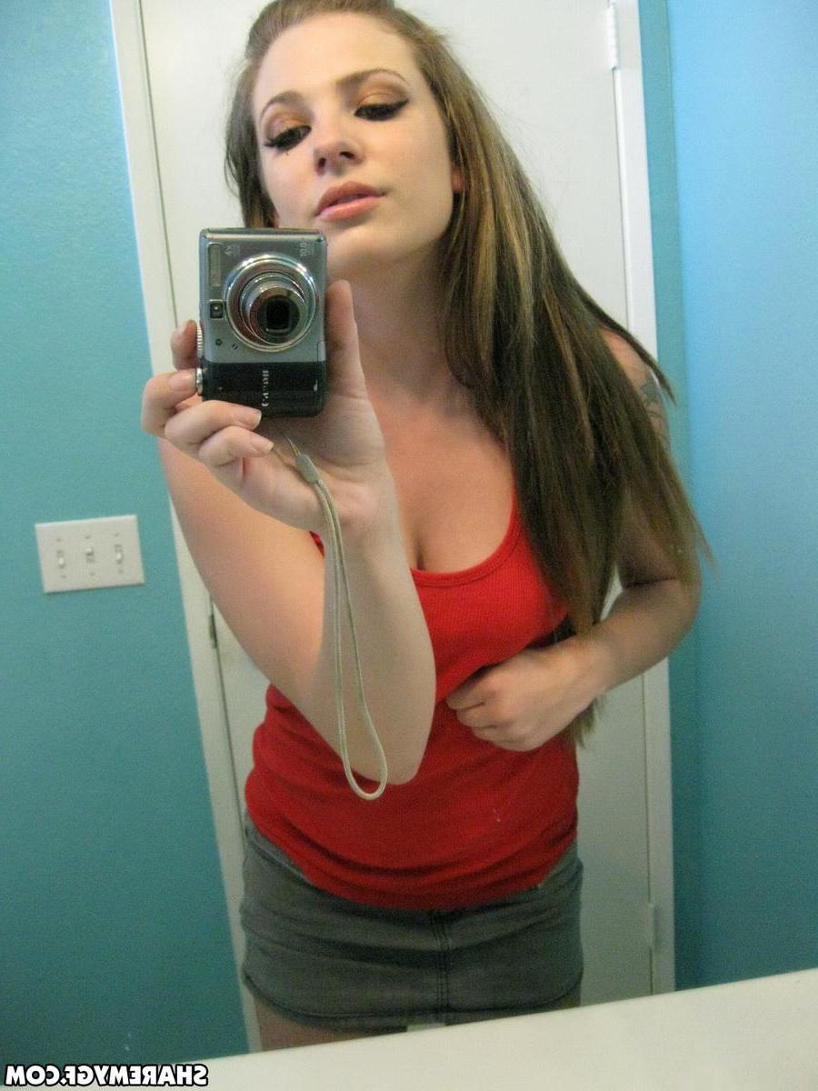 20P Hot amateur teen girl takes pics of her perfect boobs and tight pussy