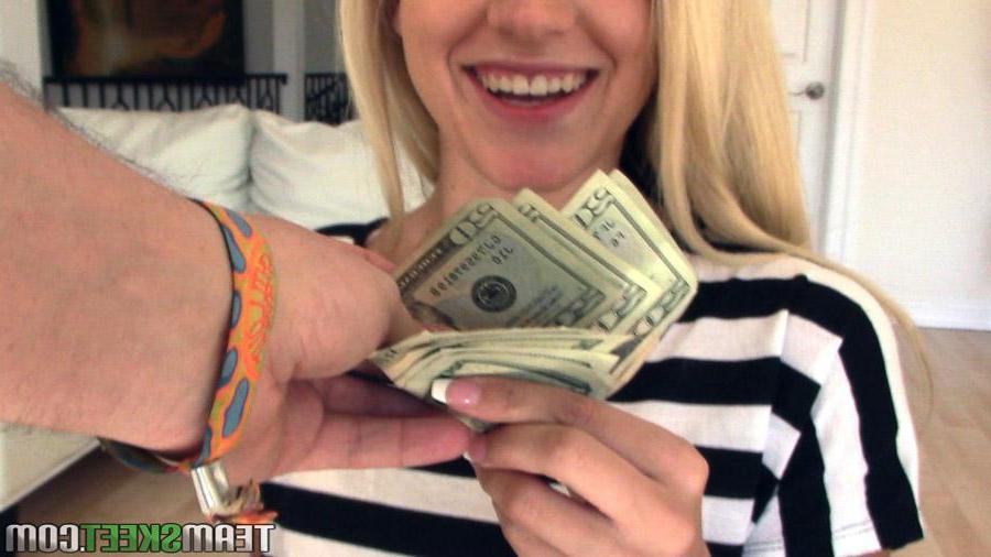 10P Blonde teen Bree Mitchels puts out for cash