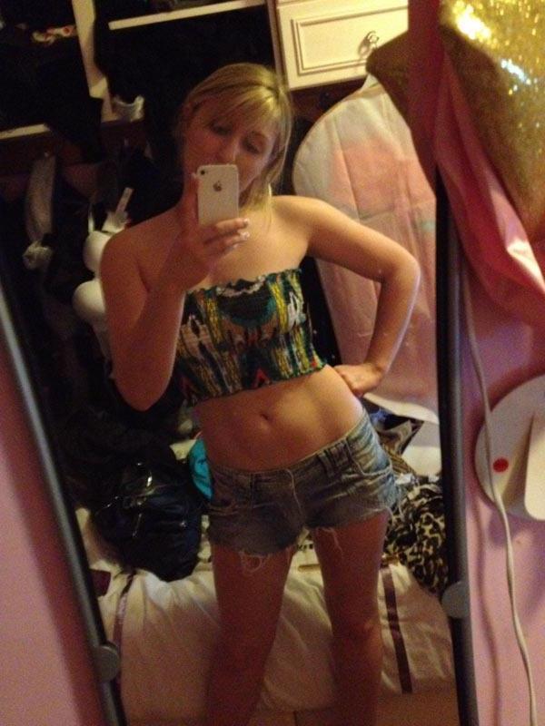 15P Pictures of naughty blonde teen girlfriends taking pics of themselves