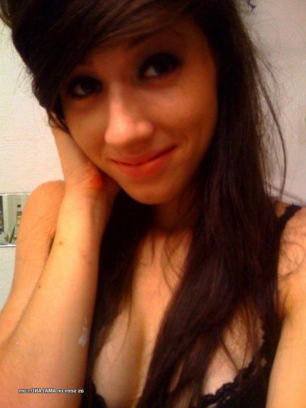 14P Pictures of a hot brunette teen gf camwhoring in her kinky lingerie