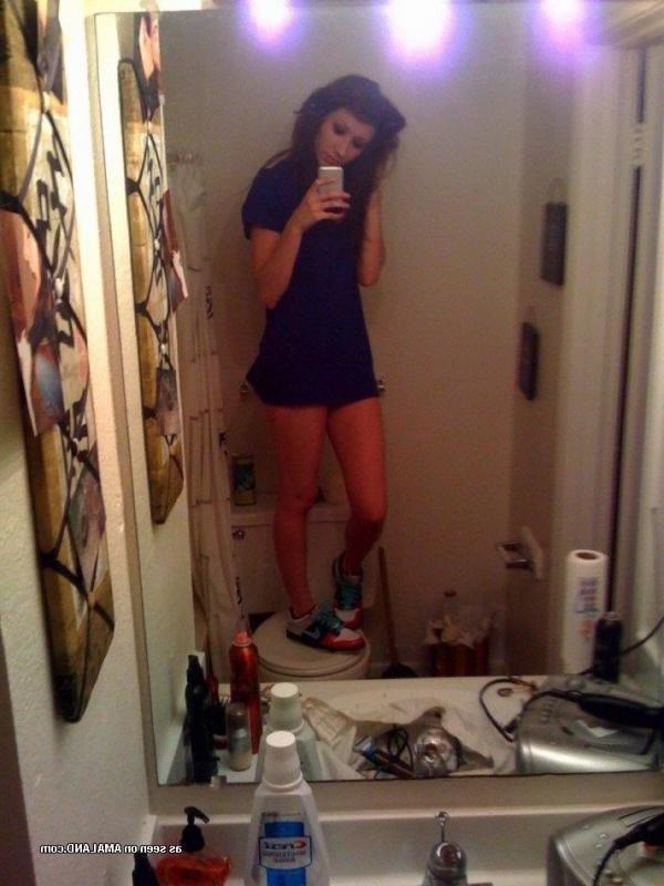 14P Pictures of a hot brunette teen gf camwhoring in her kinky lingerie