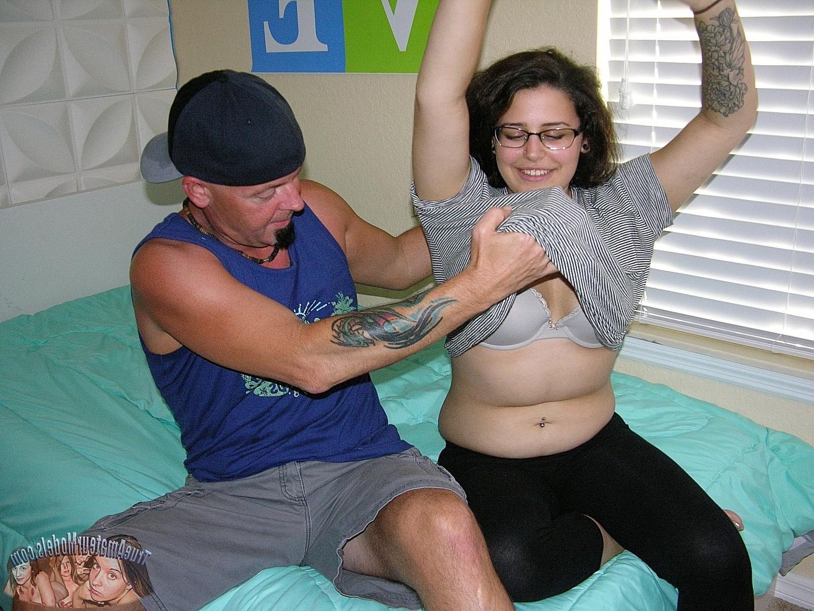 16P Glasses Wearing Amateur Teen Gives A Masturbating POV Handjob 