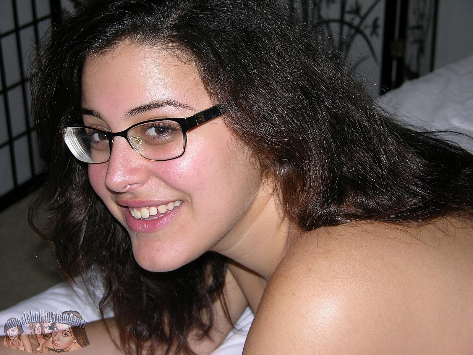 16P Glasses Wearing Amateur Teen Gives A Masturbating POV Handjob 