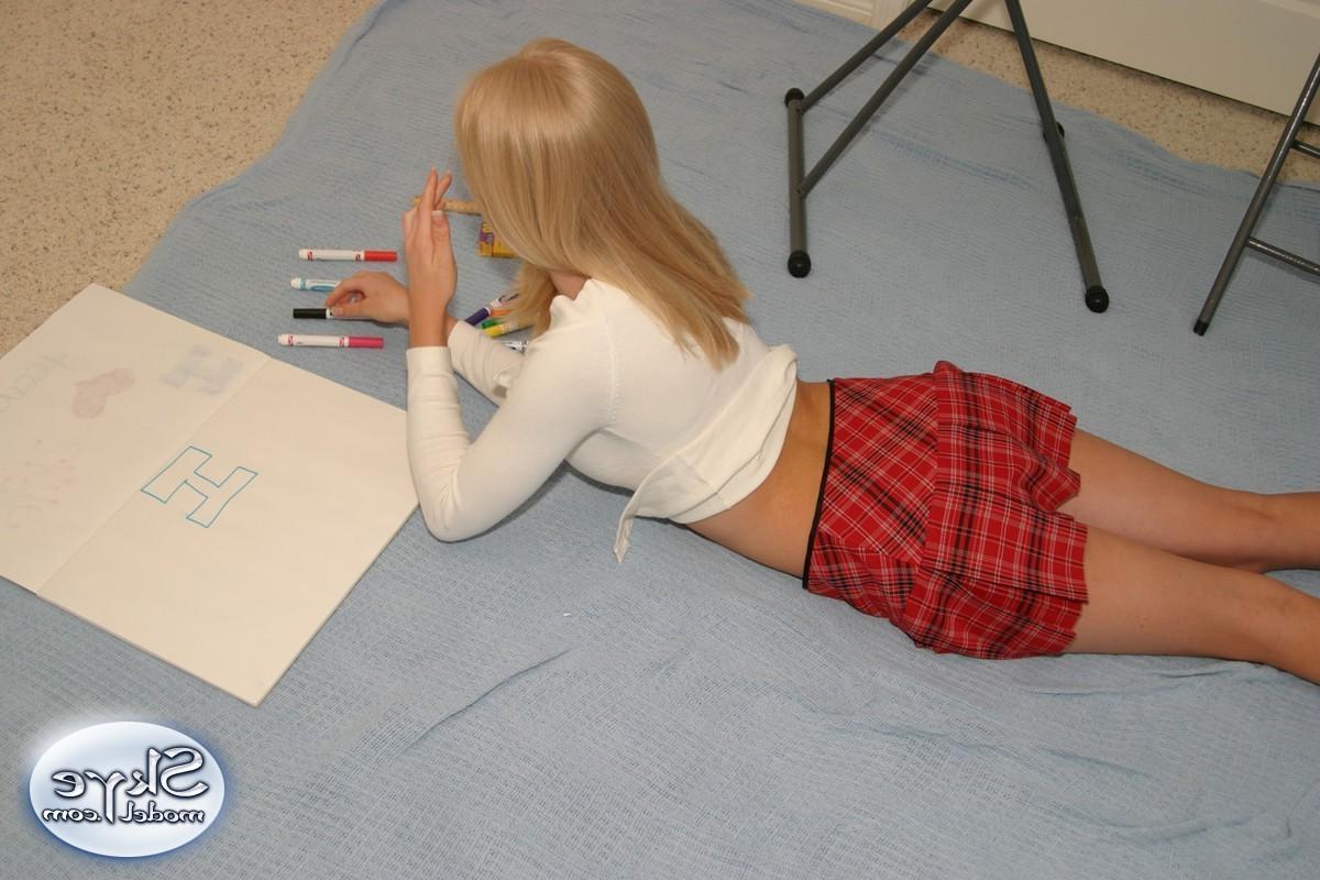 16P Blonde amateur teen schoolgirl
