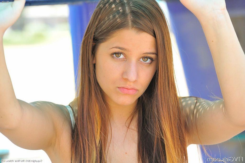 15P Super cute teen in slinky dress flashing in public