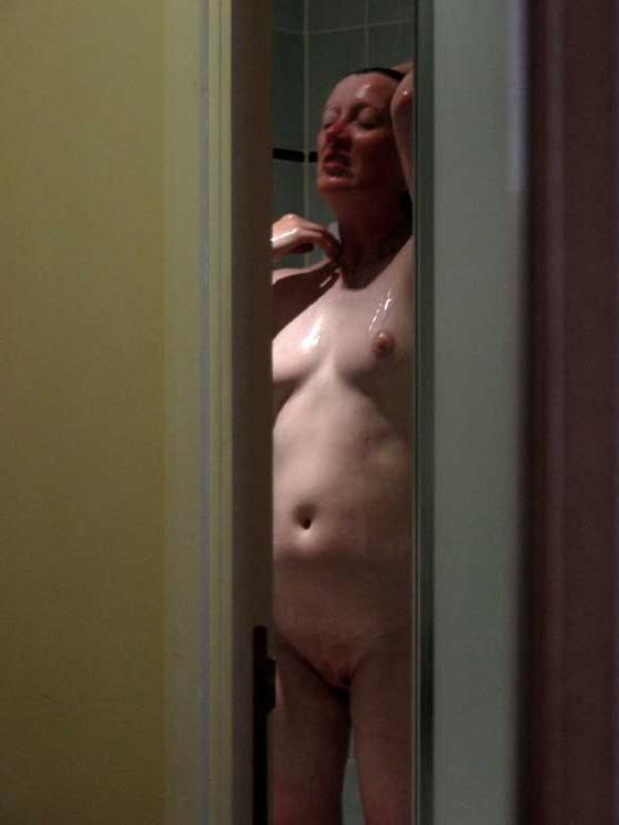 15P Showering amateur milf Frances in voyeur footage