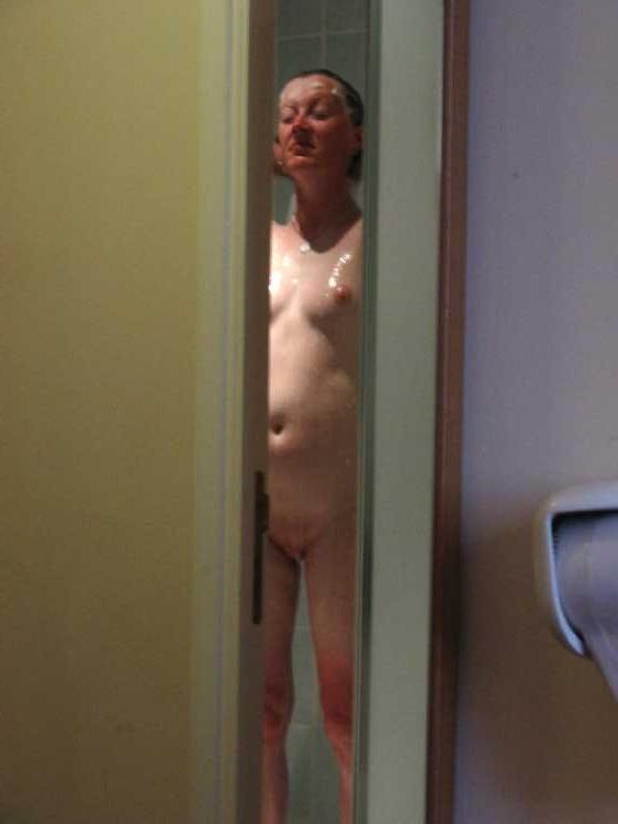 15P Showering amateur milf Frances in voyeur footage