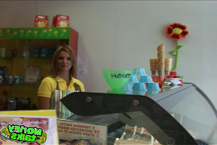 20P These 2 cute gellato store girls are gettin down and dirty for some extra cash h