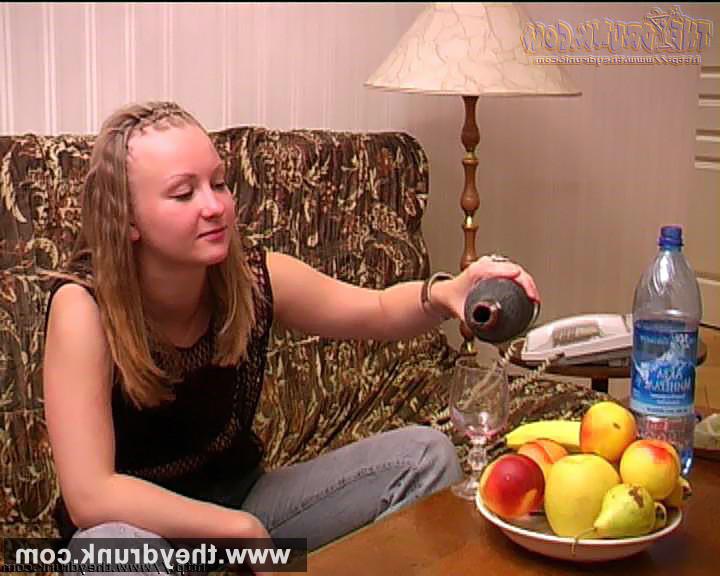 16P Drunk amateur teen blonde Tamara gets so excited drinking wine t