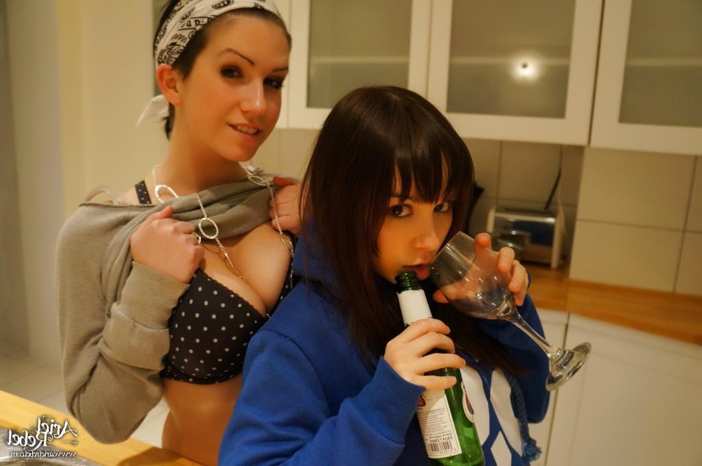 16P Cute amateur teen drunk selfshots