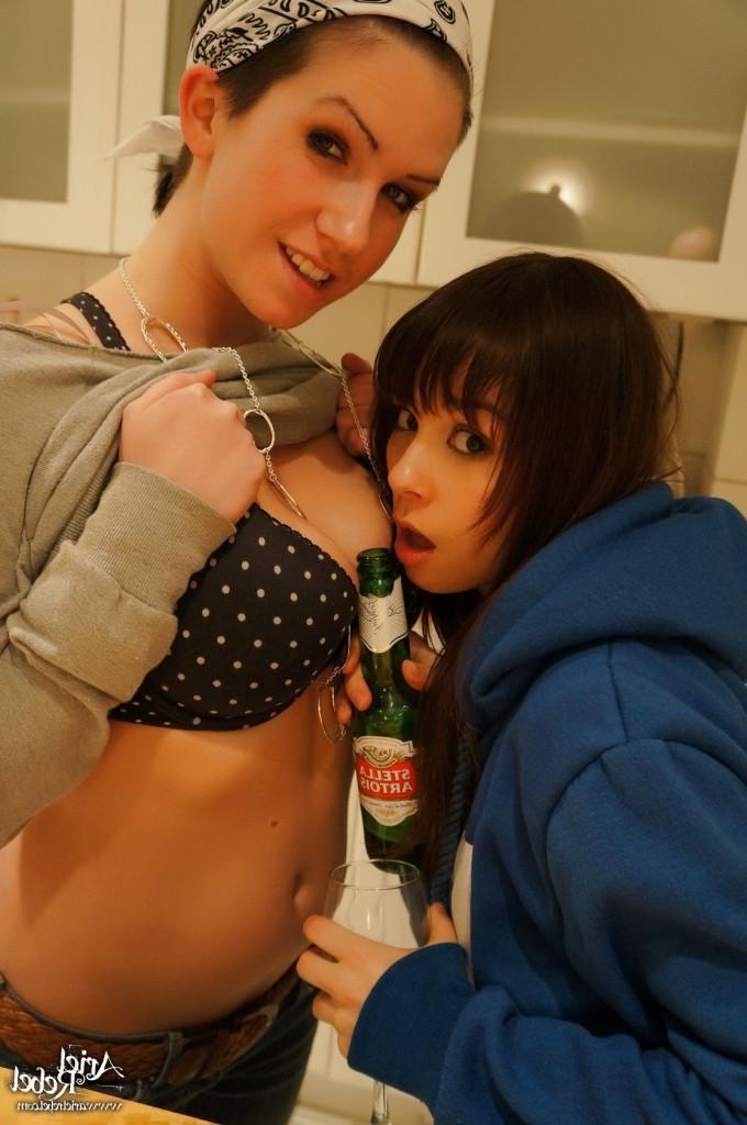 16P Cute amateur teen drunk selfshots