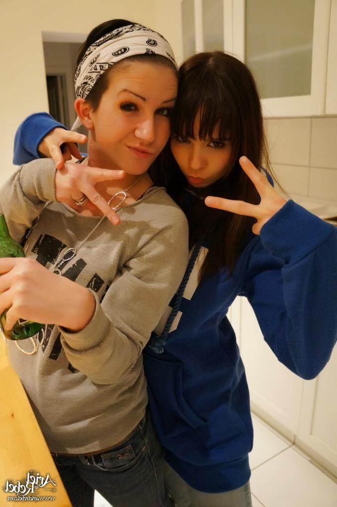 16P Cute amateur teen drunk selfshots