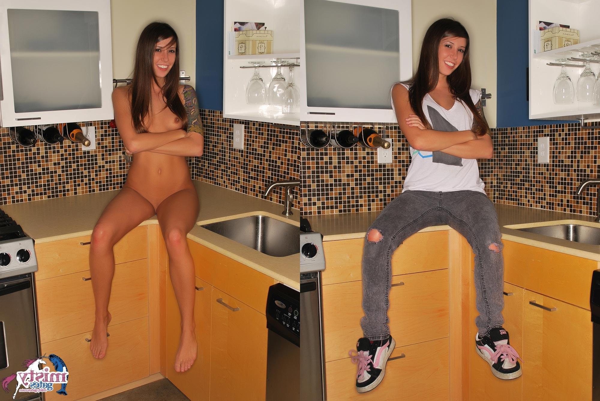 15P Amateur teen with perky titties nude