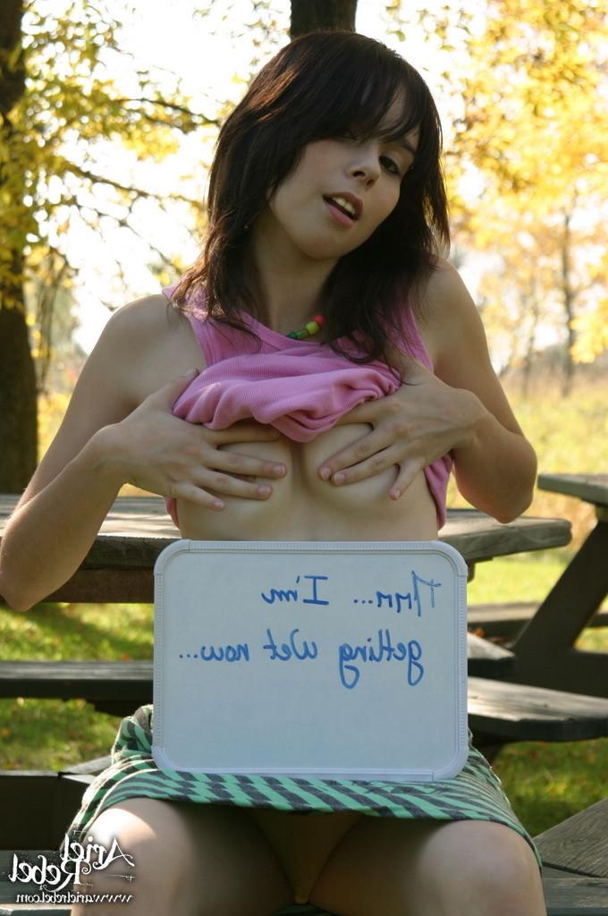 15P Amateur teen poses outside