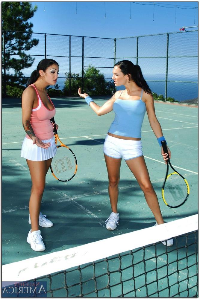 15P Three hot babes have a wild sex orgy with their lucky tennis instuctor