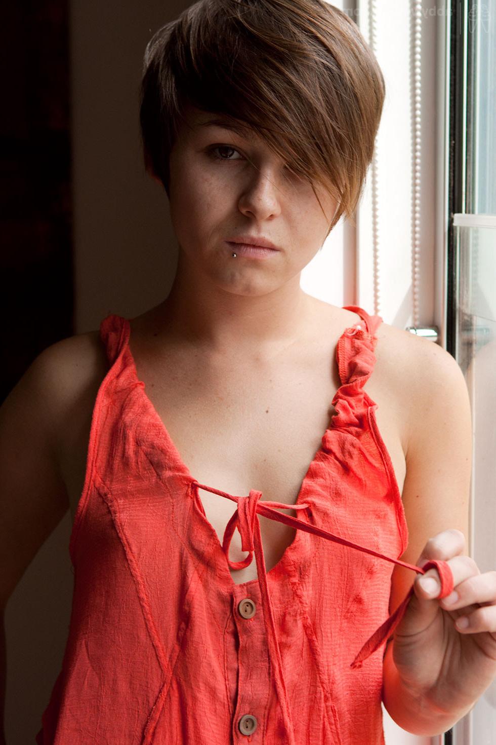 15P Cute perky amateur teen showing little body