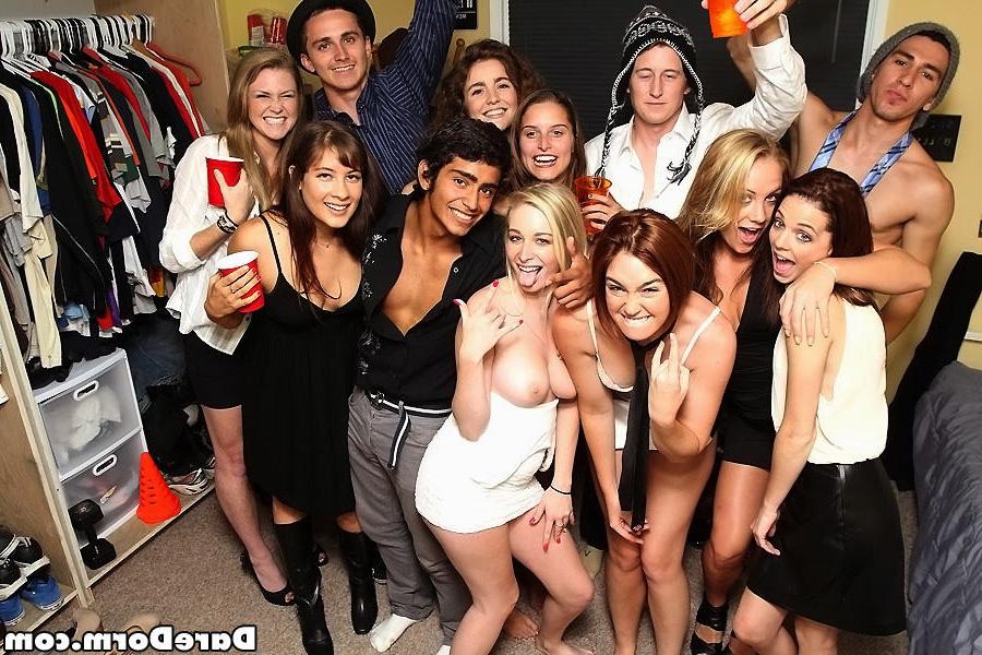 15P Drunk amateur teen college freshmen group partying and fucking