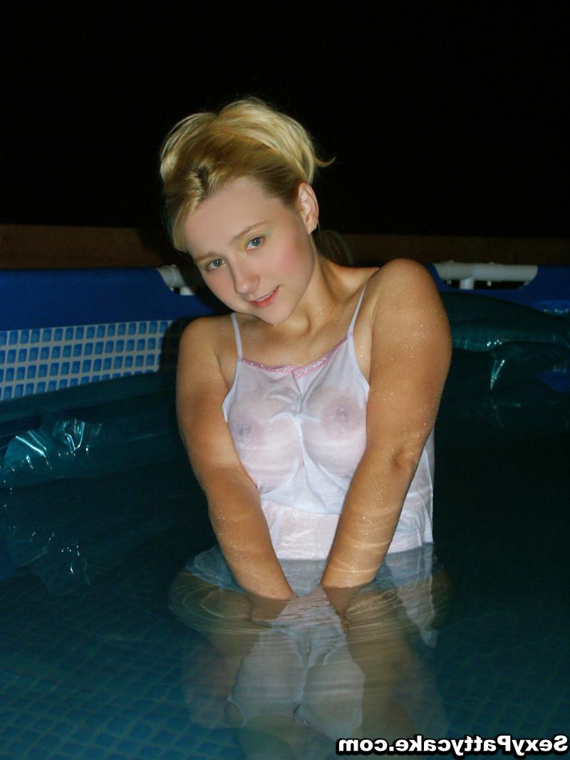 16P Big boob blonde teen Patty skinny dipping