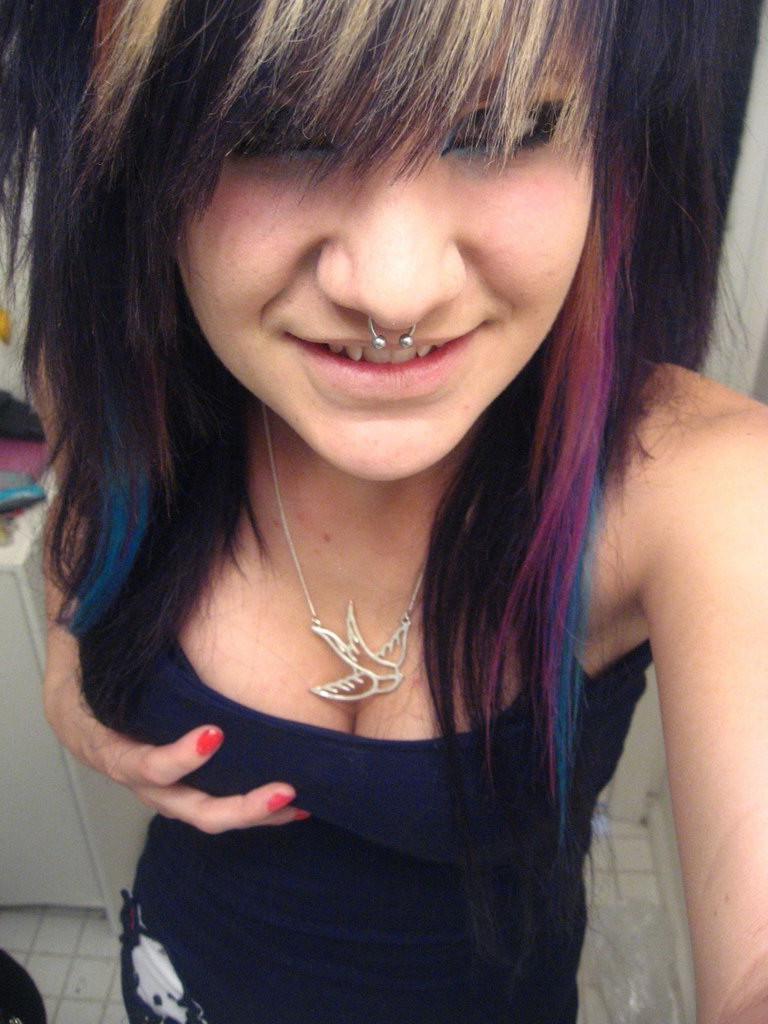 15P Selfshot emo amateur teen gfs panty teasing